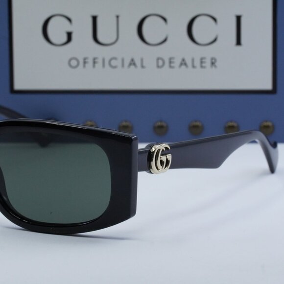 Gucci GG1534S 001 Rectangle Sunglasses - Black/Grey - Picture 4 of 11
